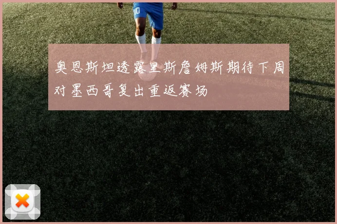 奥恩斯坦透露里斯詹姆斯期待下周对墨西哥复出重返赛场